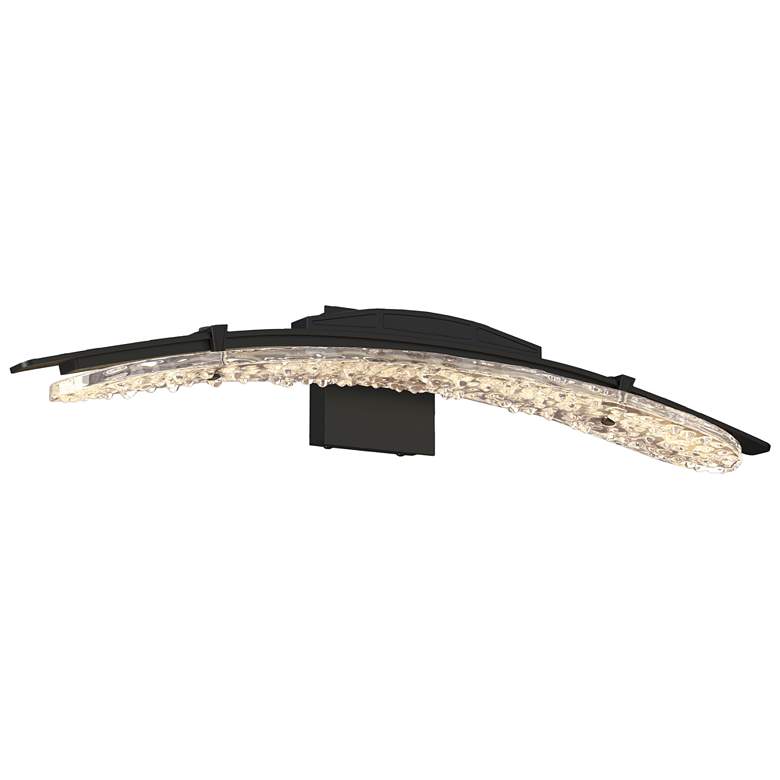 Image 1 Glissade 5" High Black LED Bath Sconce With Clear Glass Shade