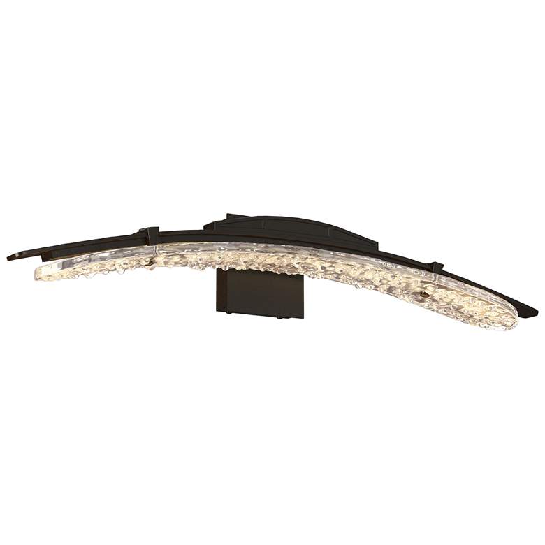 Image 1 Glissade 5" High Oil Rubbed Bronze LED Bath Sconce With Clear Glass Sh