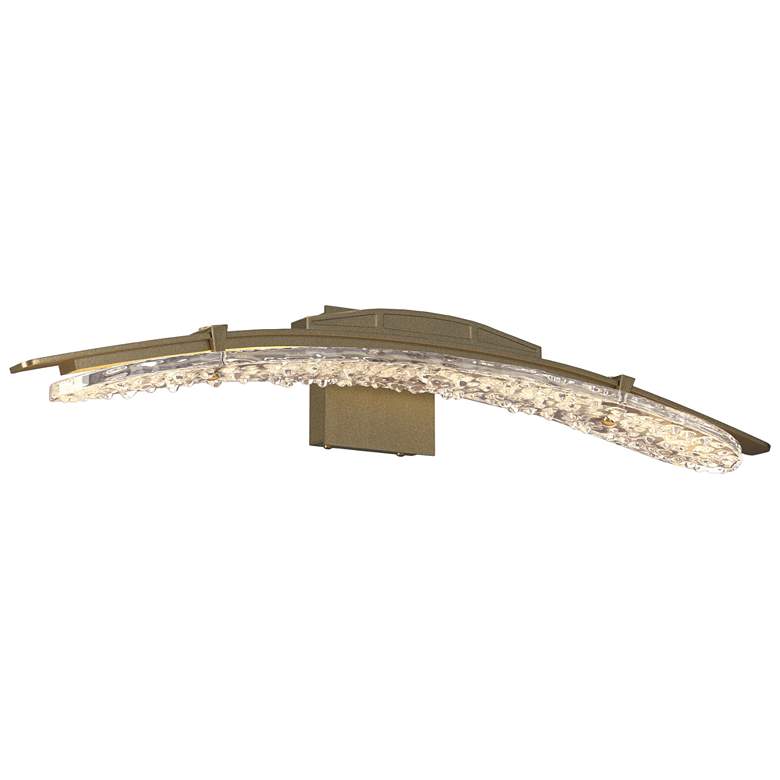 Image 1 Glissade 5" High Soft Gold LED Bath Sconce With Clear Glass Shade