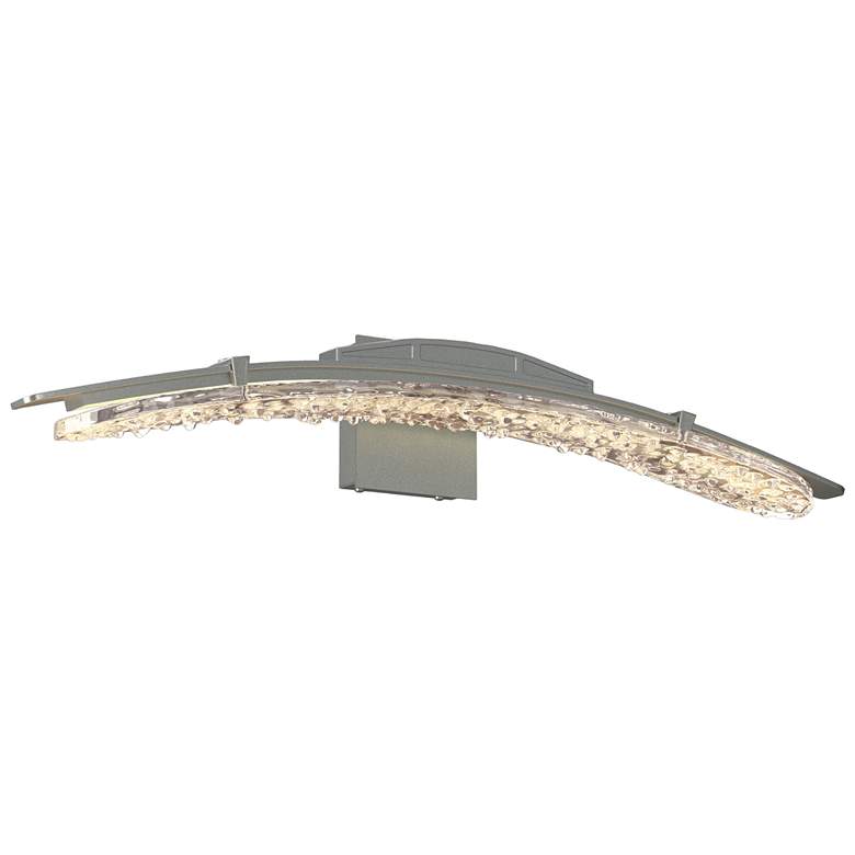 Image 1 Glissade 5" High Vintage Platinum LED Bath Sconce With Clear Glass Sha