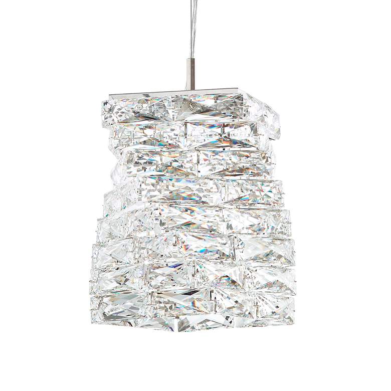 Image 3 Glissando 11.5"H x 9"W 1-Light Crystal Pendant in Polished Stainl more views