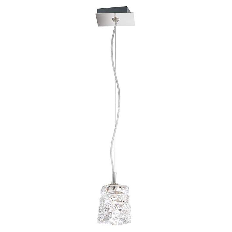 Image 2 Glissando 6.8"H x 4.8"W 1-Light Crystal Pendant in Polished Stain