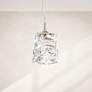 1_Glissando 6.8"H x 4.8"W 1-Light Crystal Pendant in Polished Stain