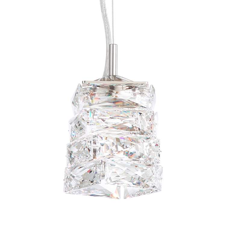 Image 3 Glissando 6.8"H x 4.8"W 1-Light Crystal Pendant in Polished Stain more views