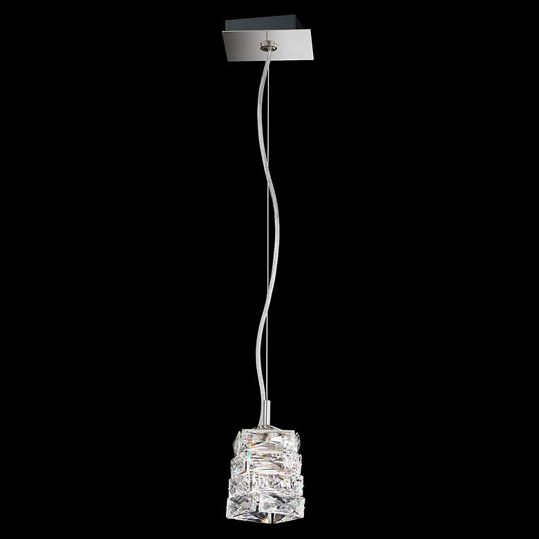 Image 4 Glissando 6.8"H x 4.8"W 1-Light Crystal Pendant in Polished Stain more views