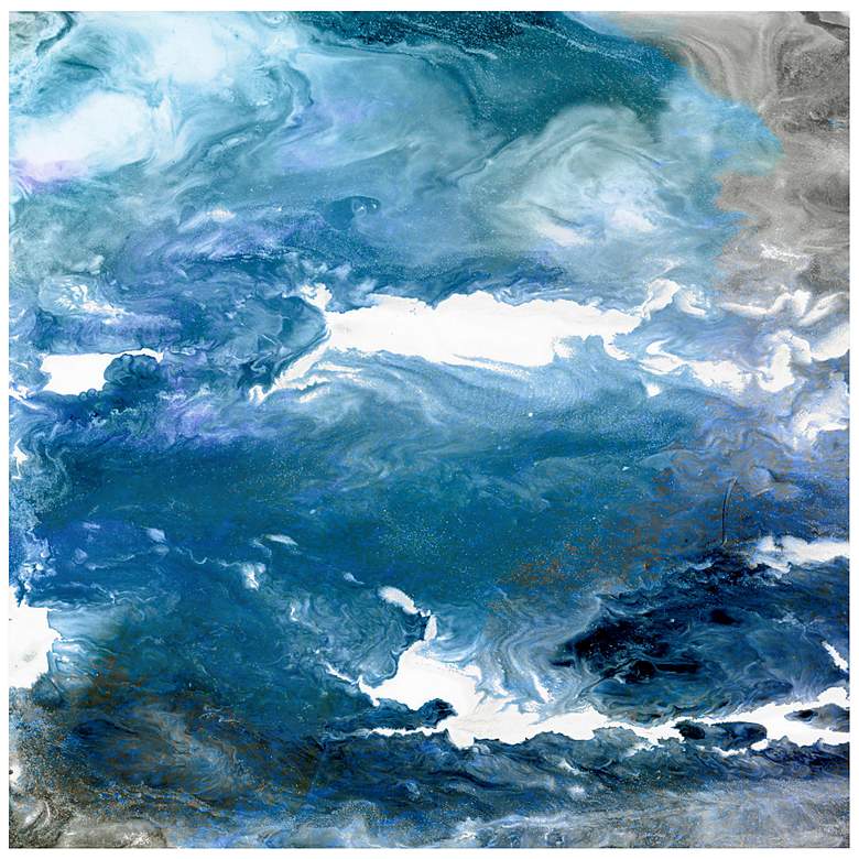 Image 2 Glistening Tide A 38" Square Free Floating Glass Wall Art