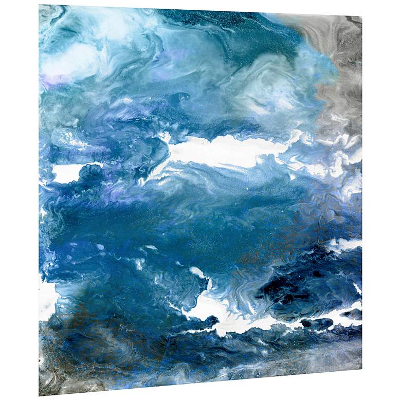 Image 4 Glistening Tide A 38 inch Square Free Floating Glass Wall Art more views