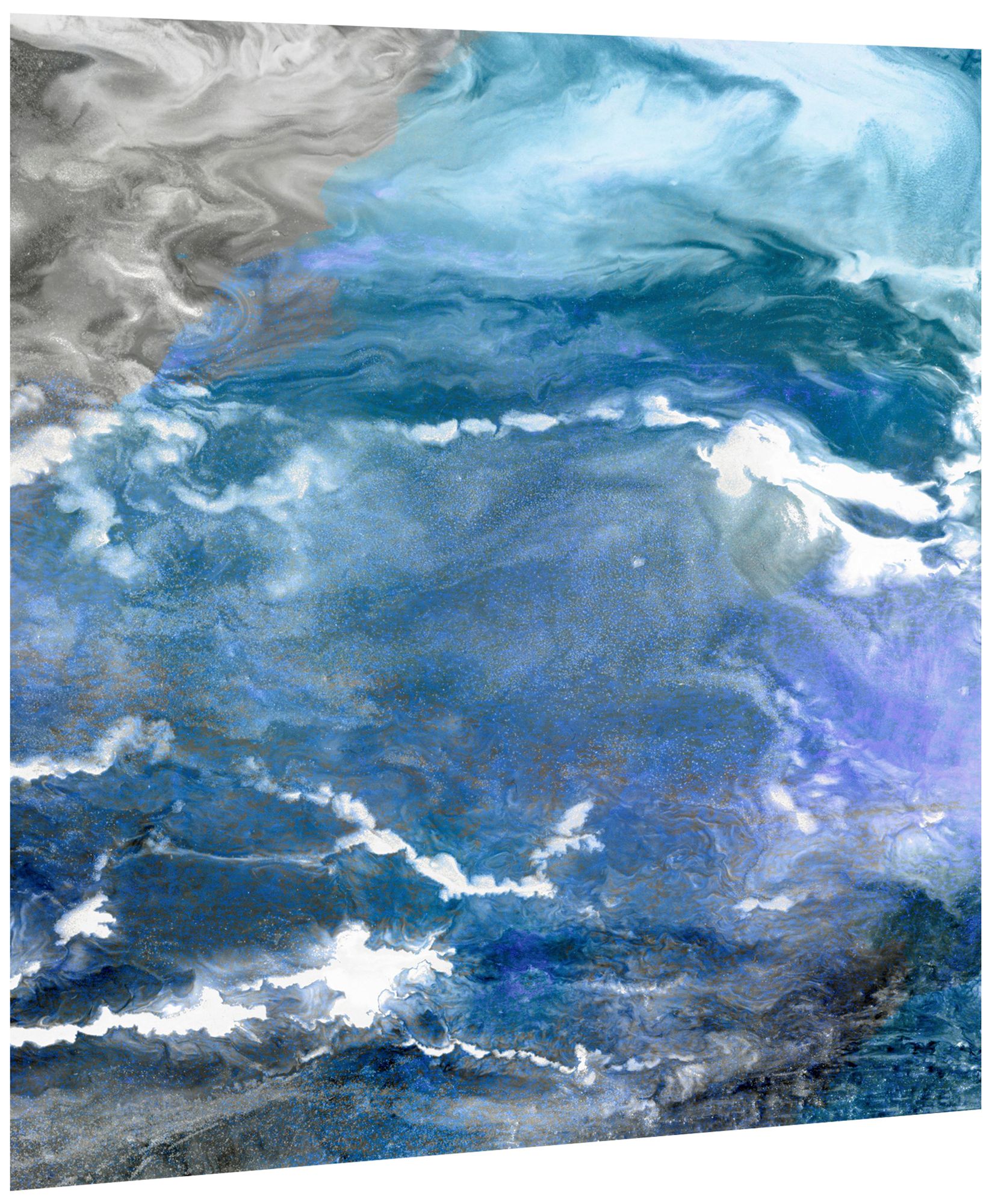 Image 2 Glistening Tide B" Frameless Free Floating Tempered Art Glass Wall Art more views