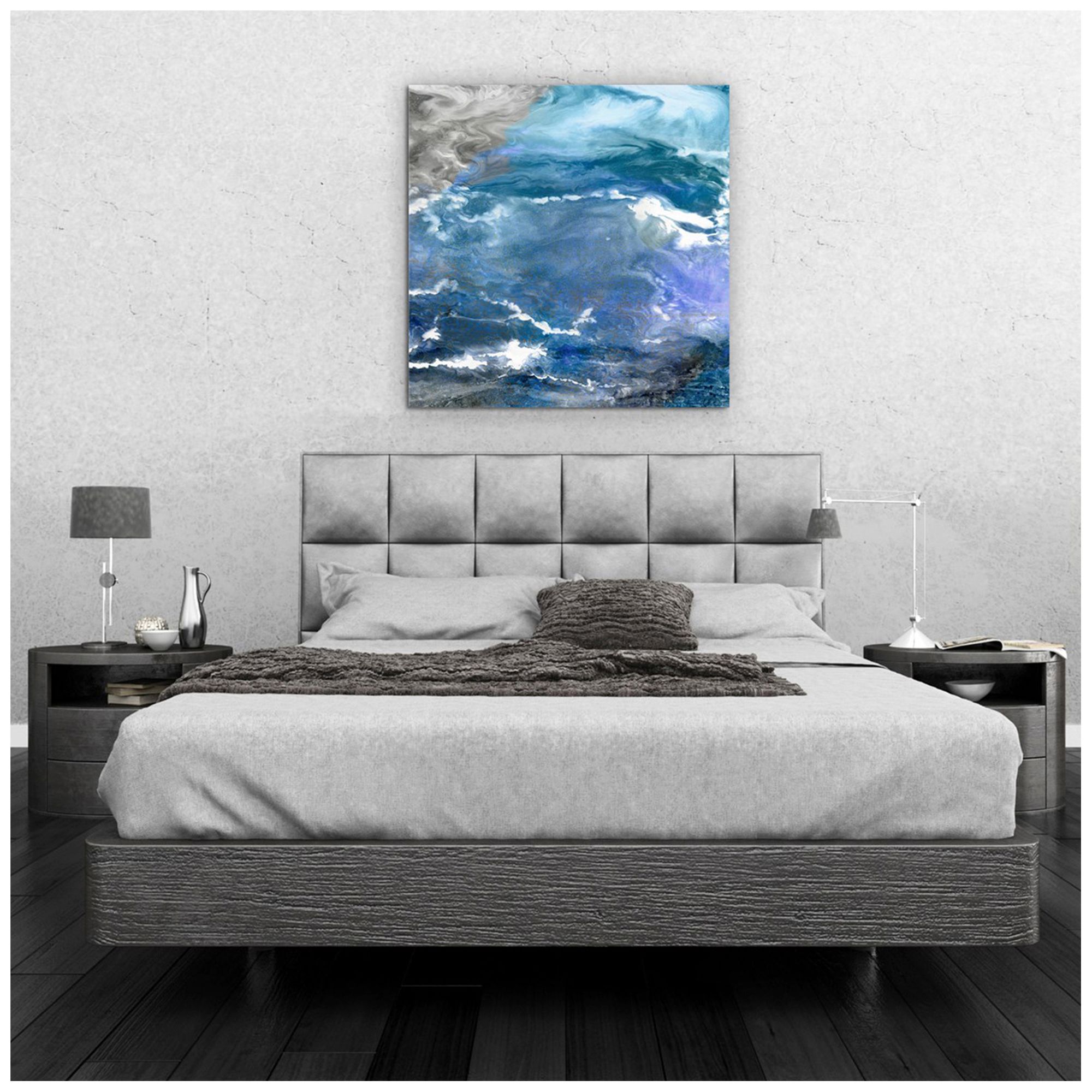 Image 3 Glistening Tide B" Frameless Free Floating Tempered Art Glass Wall Art more views