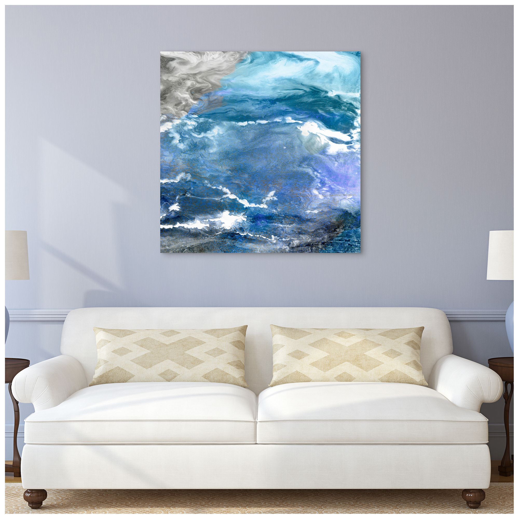 Image 5 Glistening Tide B" Frameless Free Floating Tempered Art Glass Wall Art more views