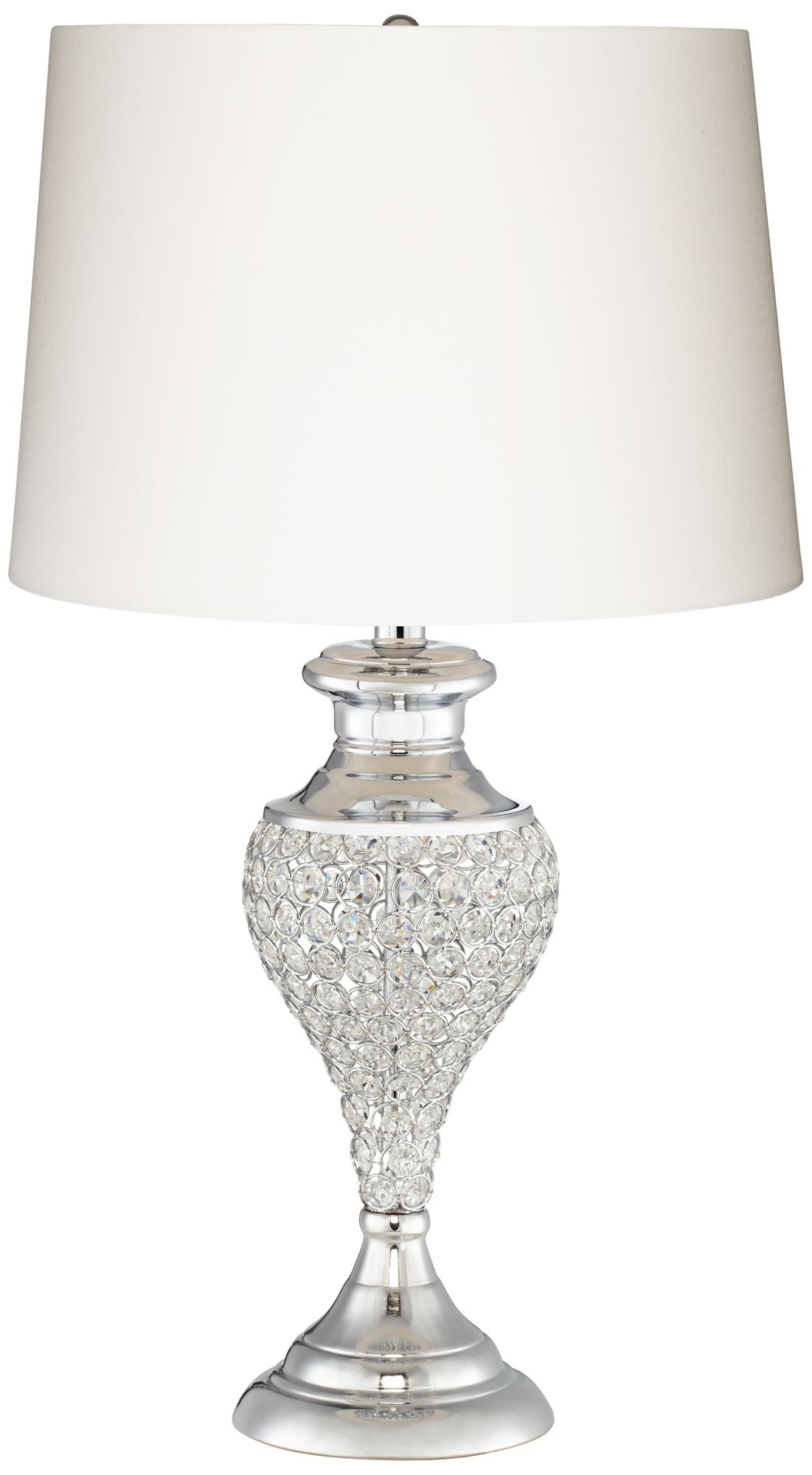 chrome table lamp with sparkle night light