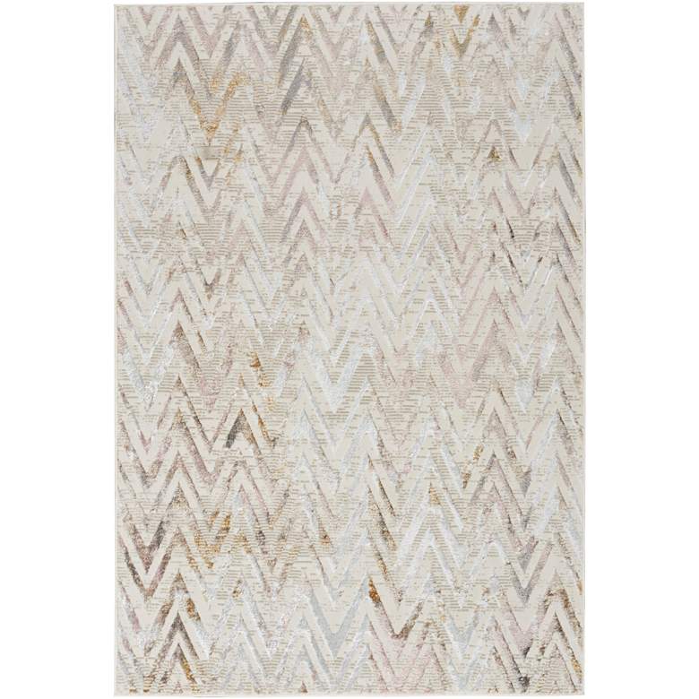 Image 2 Glitz GLZ05 5&#39;3 inchx7&#39;3 inch Multi-Colored Chevron Area Rug