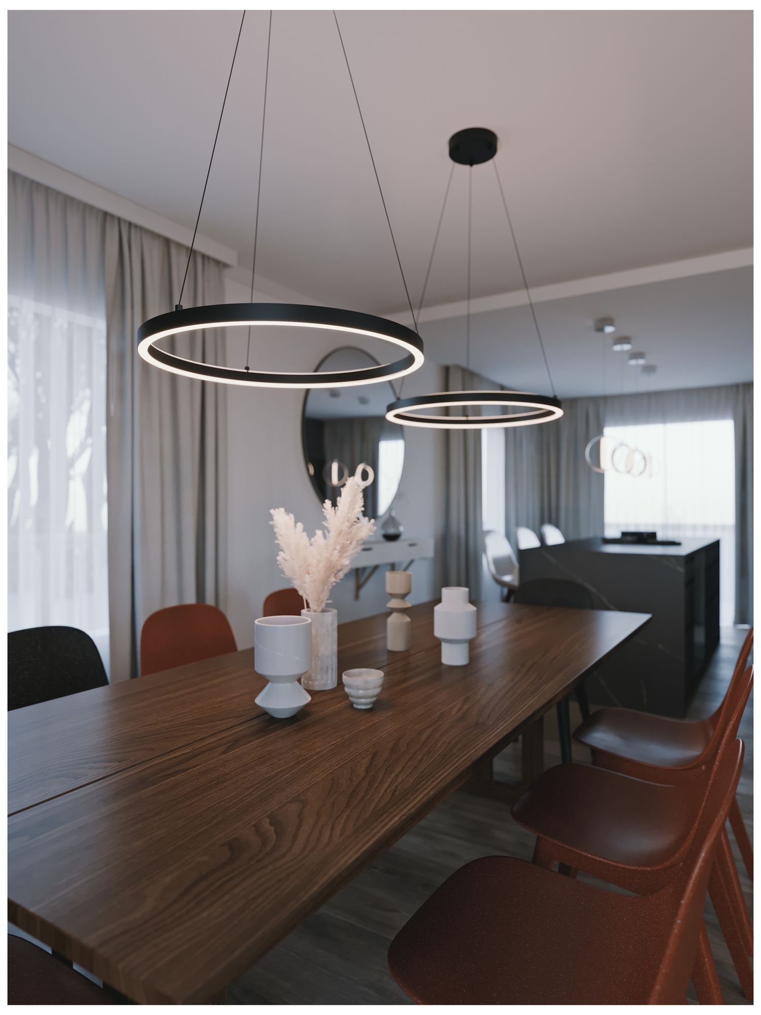 Image 3 Glo 24" LED Pendant Light - Black - 3000K more views