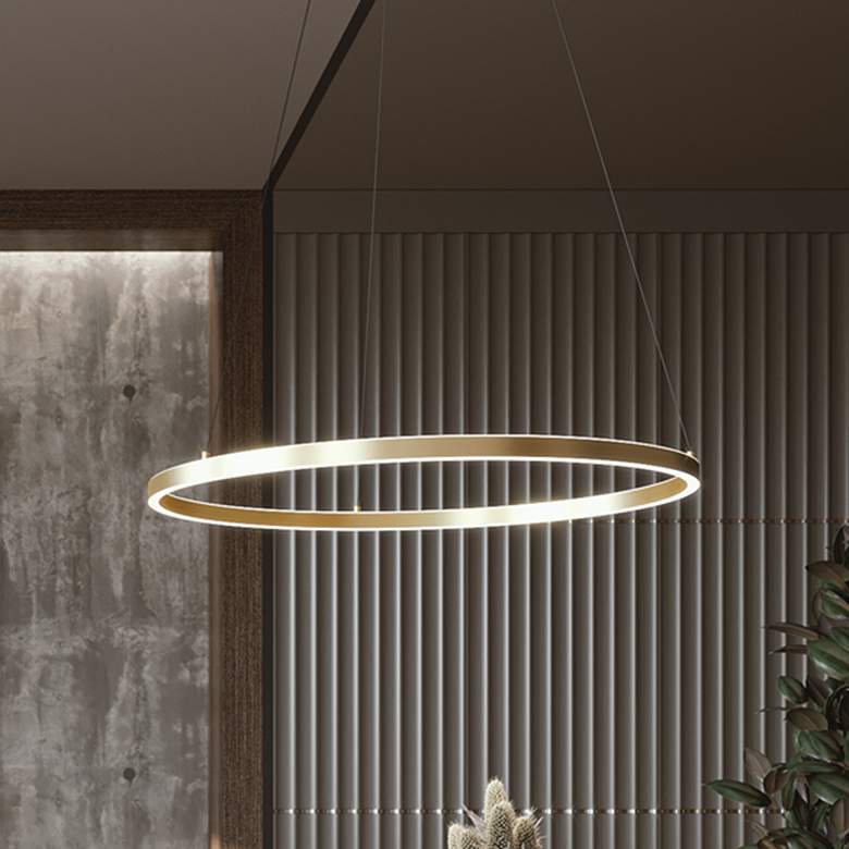 Image 1 Glo 24" LED Pendant Light - Satin Brass - 3000K