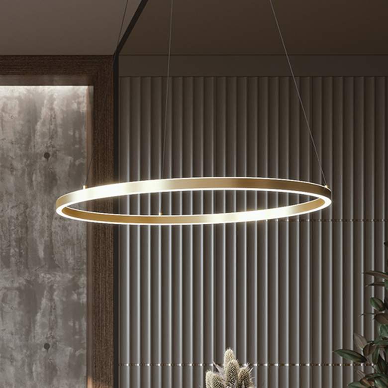 Image 1 Glo 36" LED Pendant Light - Satin Brass - 3000K