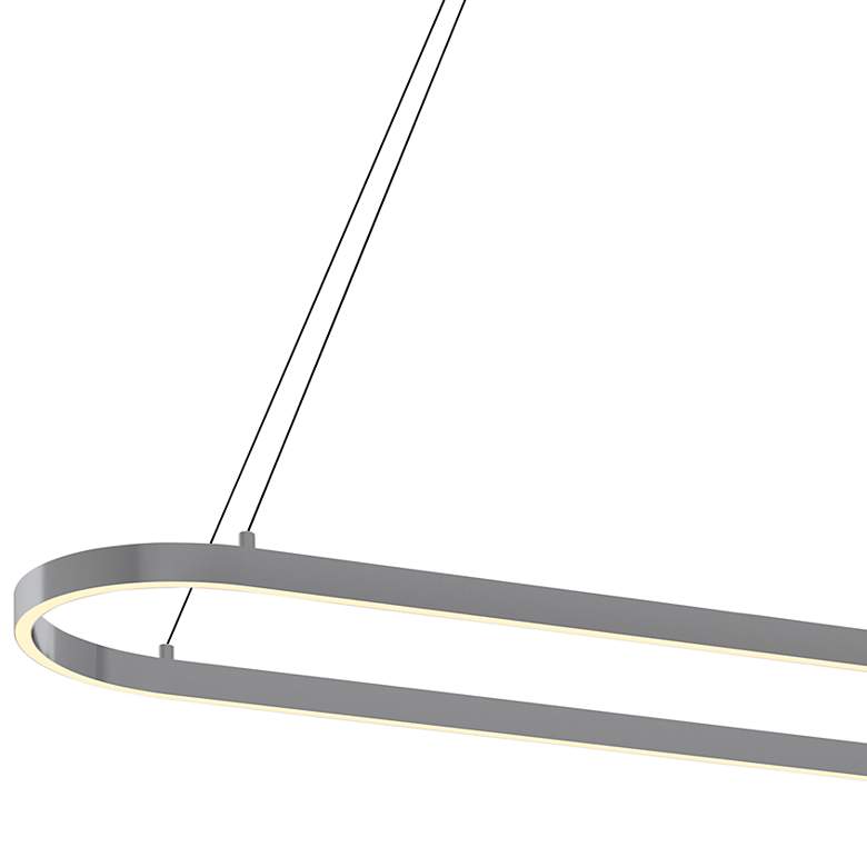 Image 2 Glo 47 1/4" Wide Satin Nickel Oval LED Pendant Light more views