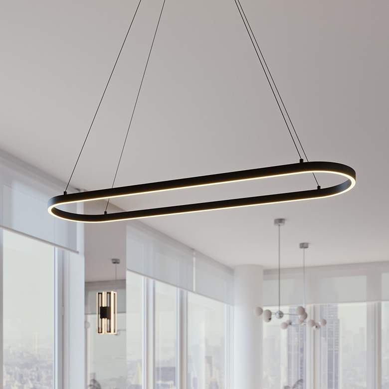 Image 1 Glo 48" LED Linear Pendant - Black Finish