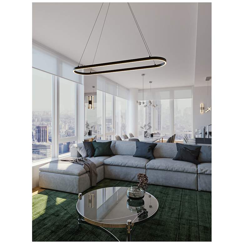 Image 3 Glo 48" LED Linear Pendant - Black Finish more views