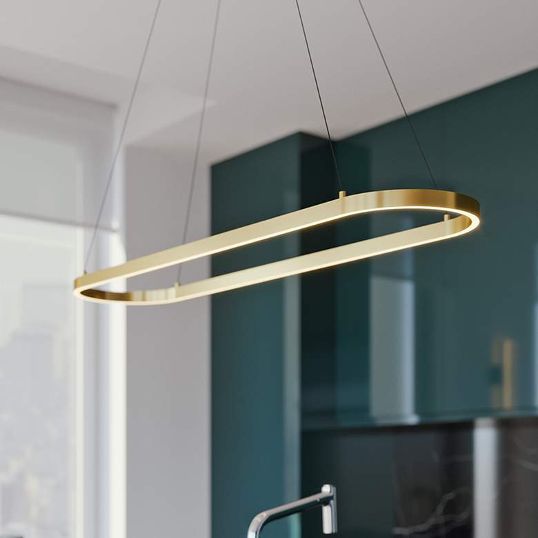 Image 1 Glo 48" LED Linear Pendant - Satin Brass Finish