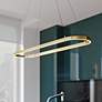 1_Glo 48" LED Linear Pendant - Satin Brass Finish