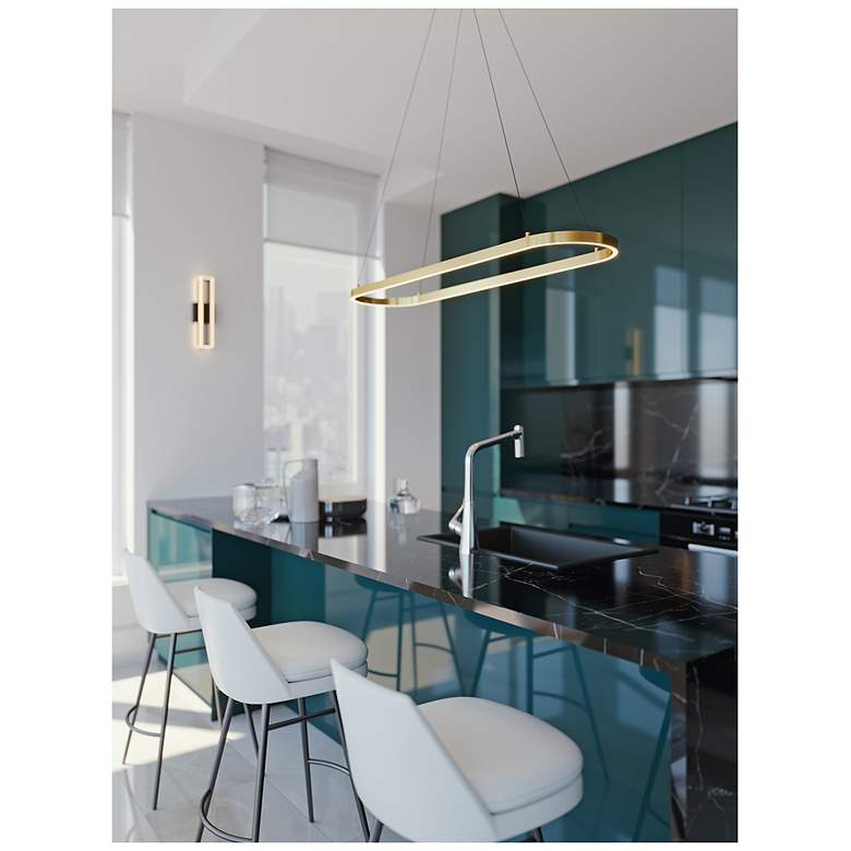 Image 3 Glo 48" LED Linear Pendant - Satin Brass Finish more views