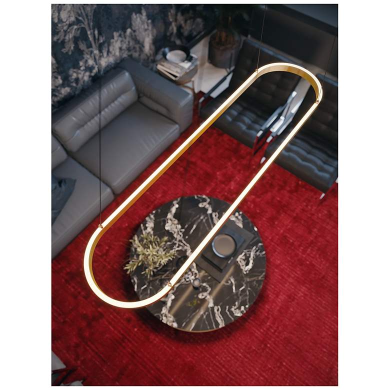 Image 4 Glo 48" LED Linear Pendant - Satin Brass Finish more views