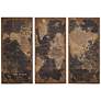 Global Distressed Wood Triptych Panel Wall Art Set