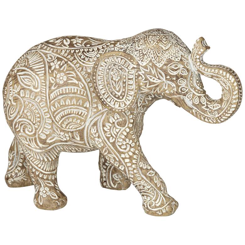 Image 2 Global Elephant 9" Wide Matte Light Brown Figurine