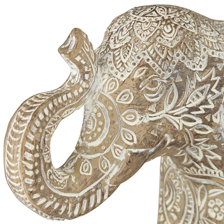 Image 3 Global Elephant 9 inch Wide Matte Light Brown Figurine more views