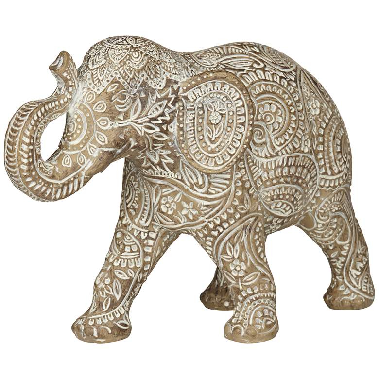 Image 5 Global Elephant 9 inch Wide Matte Light Brown Figurine more views