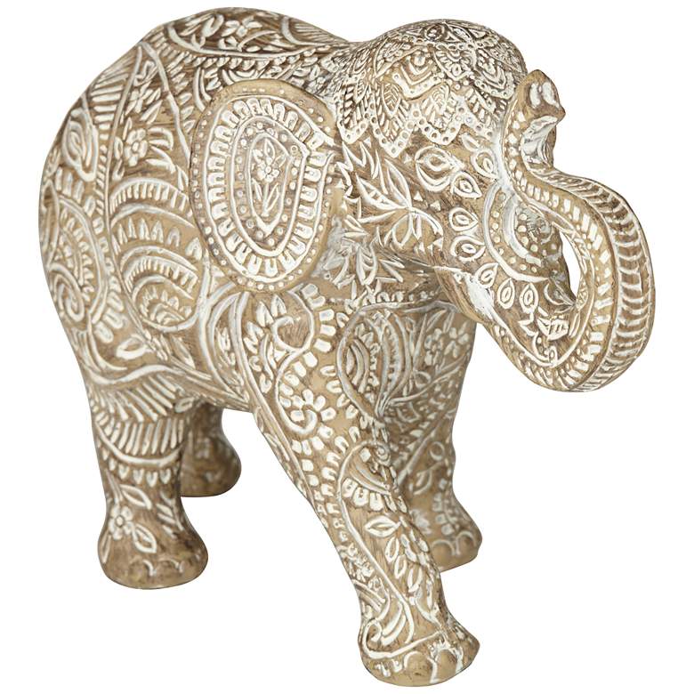 Image 6 Global Elephant 9 inch Wide Matte Light Brown Figurine more views