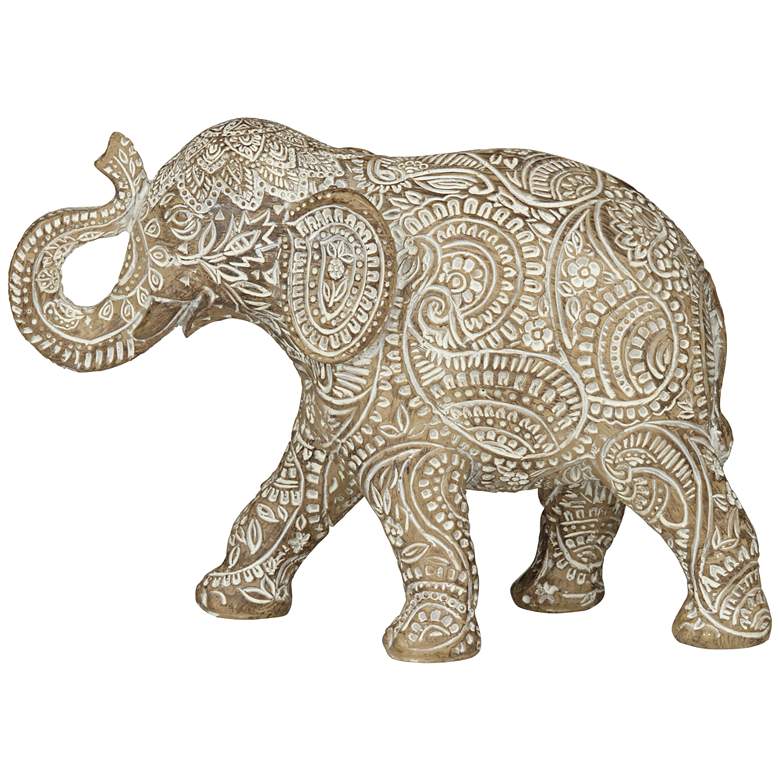 Image 7 Global Elephant 9 inch Wide Matte Light Brown Figurine more views