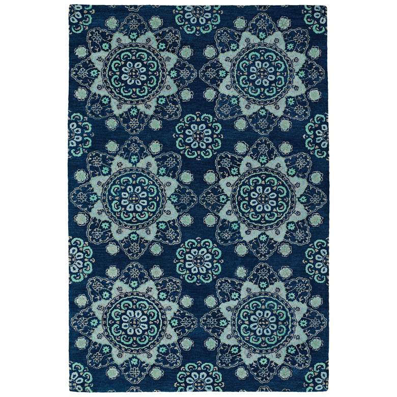 Global Inspiration GLB12-22 5&#39;x7&#39;9&quot; Navy Wool Area Rug