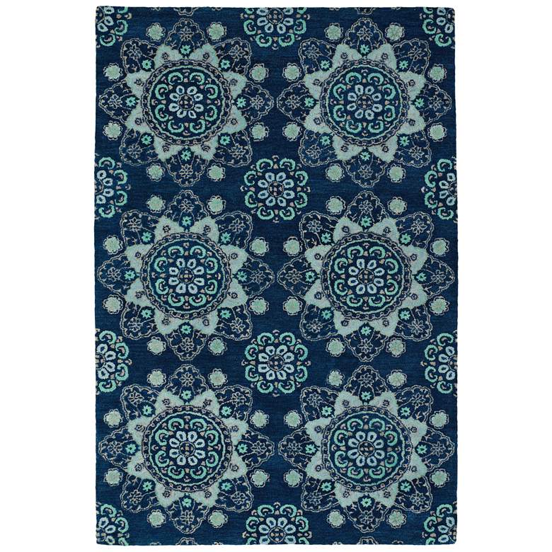 Image 1 Global Inspiration GLB12-22 5&#39;x7&#39;9 inch Navy Wool Area Rug