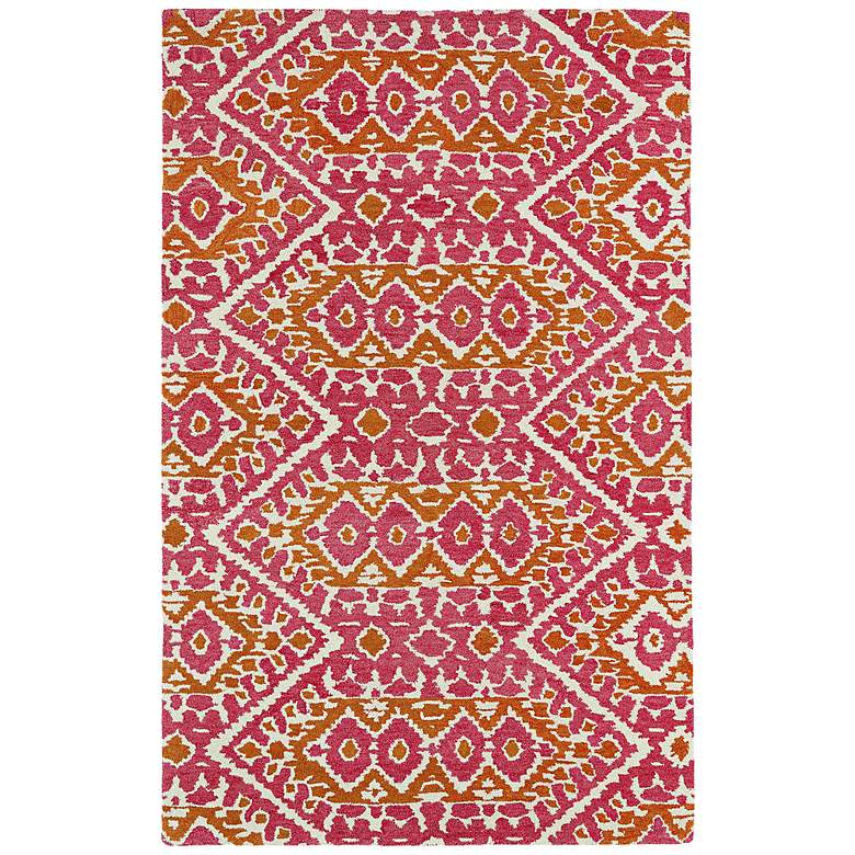 Image 1 Global Inspirations GLB01-92 5&#39;x7&#39;9 inch Pink Wool Area Rug