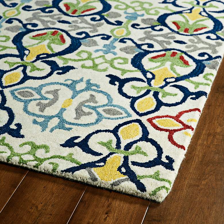 Global Inspirations GLB05-86 5&#39;x7&#39;9 inch Yellow and Blue Rug more views