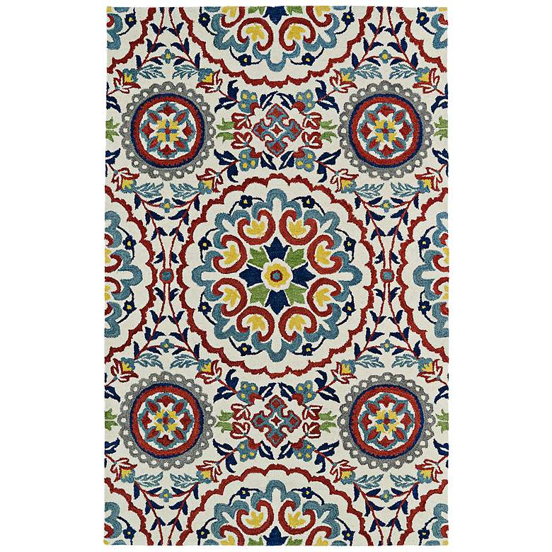 Image 1 Global Inspirations GLB08-01 5&#39;x7&#39;9 inch Gray and Red Area Rug