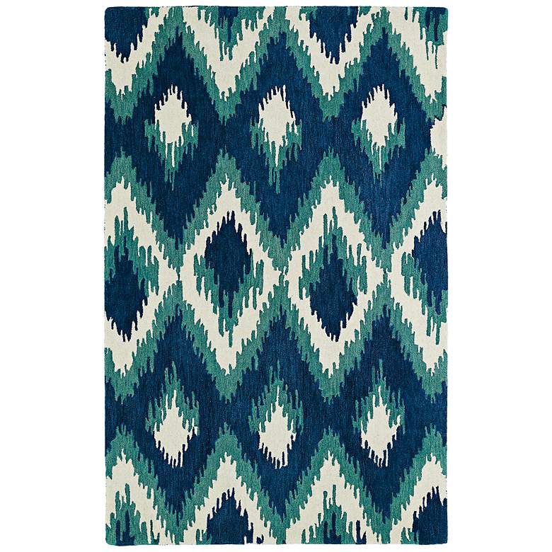 Image 1 Global Inspirations GLB10-17 5'x7'9" Blue Diamonds Wool Rug