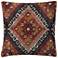 Global Traveler Black and Orange 22" Square Accent Pillow