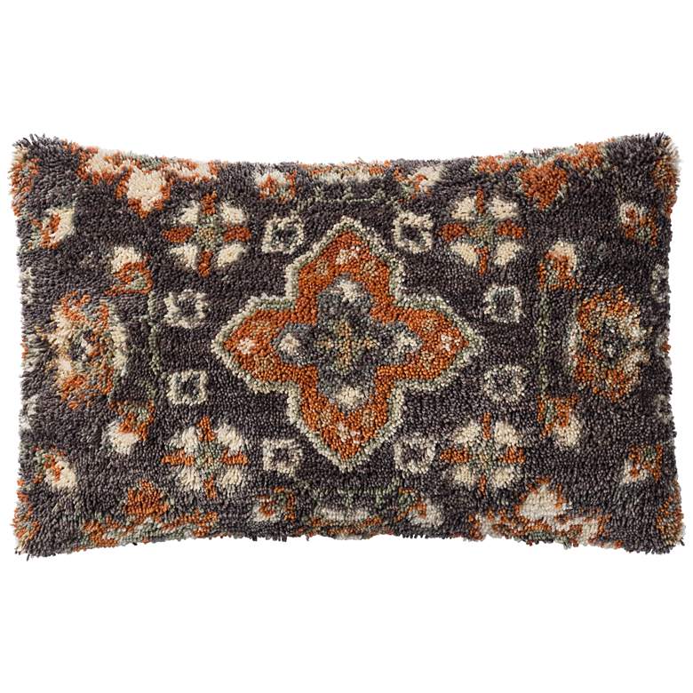 Image 1 Global Traveler Brown Flora 21 inch x 13 inch Accent Pillow