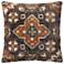 Global Traveler Brown Flora 22" Square Accent Pillow