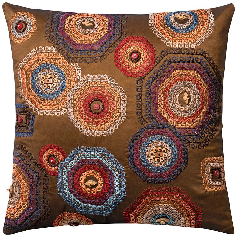 Image 1 Global Traveler Multicolor Mandala 18 inch Square Accent Pillow