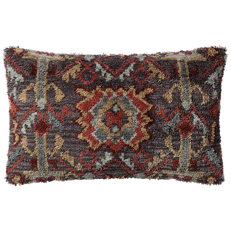 Image 1 Global Traveler Red Tribal 21 inch x 13 inch Accent Pillow