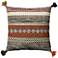 Global Traveler Rust Tribal Tassel 22" Square Accent Pillow