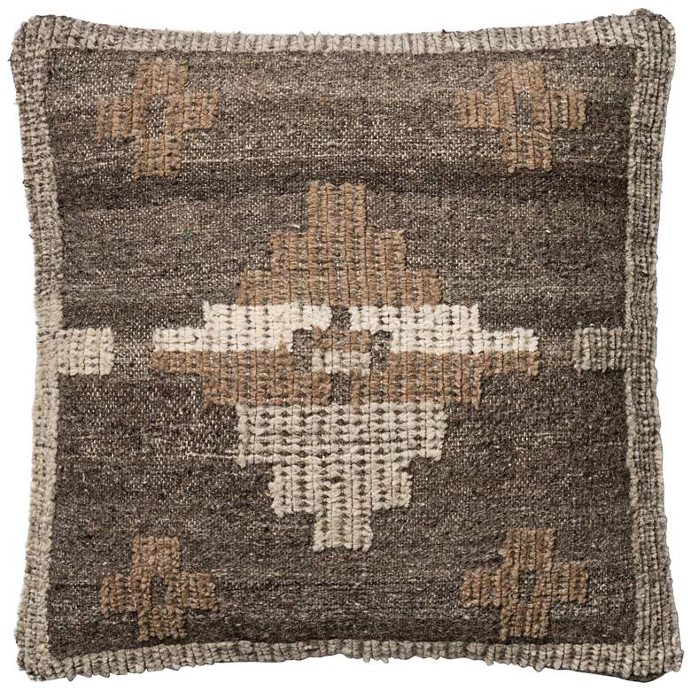 Image 1 Global Traveler Warm Brown Tribal 22 inch Square Accent Pillow