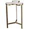 Global View Link 14 "Wide Gold and Marble Modern Accent Table