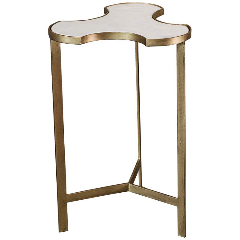 Image 1 Global View Link 14  inchWide Gold and Marble Modern Accent Table