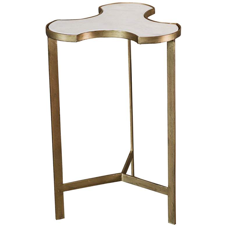 Image 1 Global View Link 14 "Wide Gold and Marble Modern Accent Table