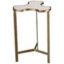 Global View Link 14 "Wide Gold and Marble Modern Accent Table