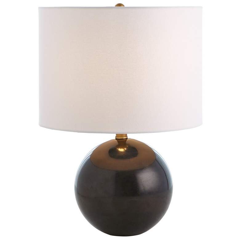 Image 1 Global Views 20 1/2" High Black Marble Sphere Modern Accent Table Lamp